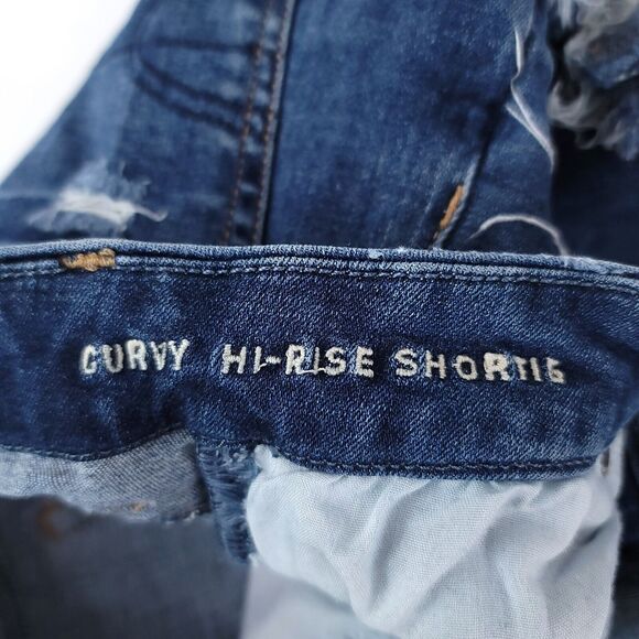 American Eagle Shorts Womens 4 Denim Curvy Next Level Stretch High Rise Shortie - Picture 5 of 9